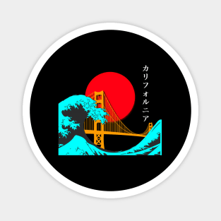 Vaporwave Aesthetic - Japan Gate Bridge Magnet